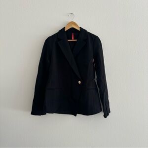 Spanx Blazer Womens Small Black One Button Ponte Knit Career Business Office